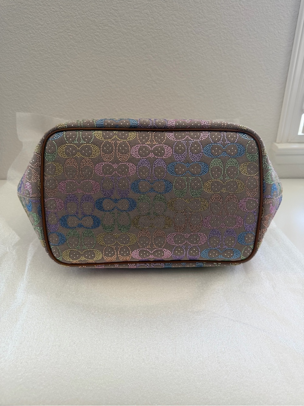 Coach Large Kisslock Frame Bag In Crystal Signature Jacquard - Picture 11 of 12